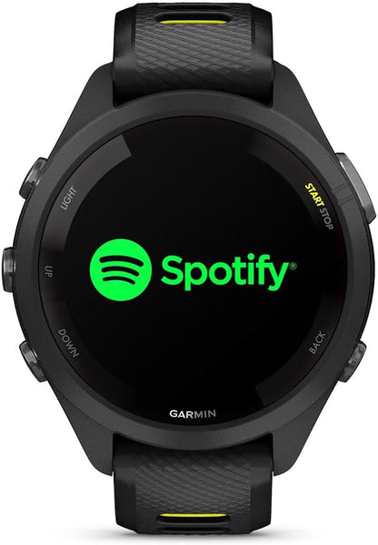 Forerunner 265S Running GPS Smartwatch, AMOLED Display, 42mm, Black/Amp Yellow, 010-02810-03 - Bundle w/Deco Essentials 26-Month CPS Plan