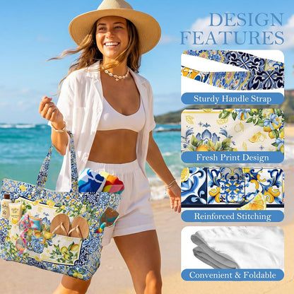 Tote Bag For Women, Travel Reusable Grocery, Beach Tote Bag For Women, Aesthetic Portable Storage HandBag