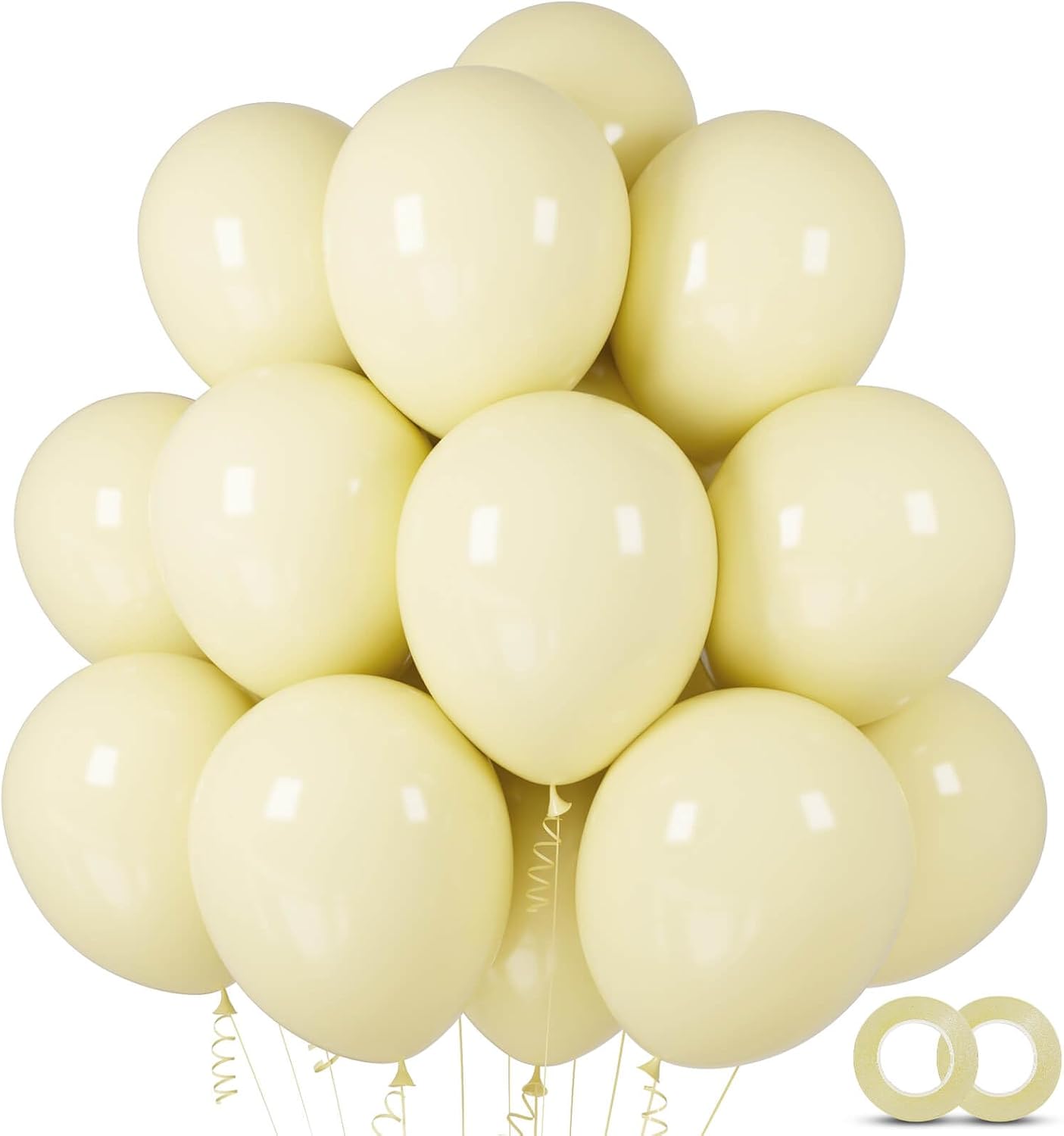 100pcs Pastel Yellow Latex Balloons 12 inch | Light Yellow Round, Helium Balloons, Easter Birthday Bridal Shower Wedding, Sunflower Party Decorations