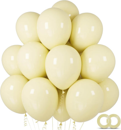 100pcs Pastel Yellow Latex Balloons 12 inch | Light Yellow Round, Helium Balloons, Easter Birthday Bridal Shower Wedding, Sunflower Party Decorations