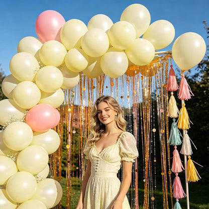 100pcs Pastel Yellow Latex Balloons 12 inch | Light Yellow Round, Helium Balloons, Easter Birthday Bridal Shower Wedding, Sunflower Party Decorations