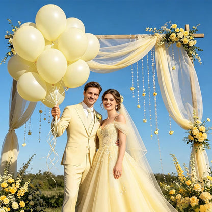 100pcs Pastel Yellow Latex Balloons 12 inch | Light Yellow Round, Helium Balloons, Easter Birthday Bridal Shower Wedding, Sunflower Party Decorations