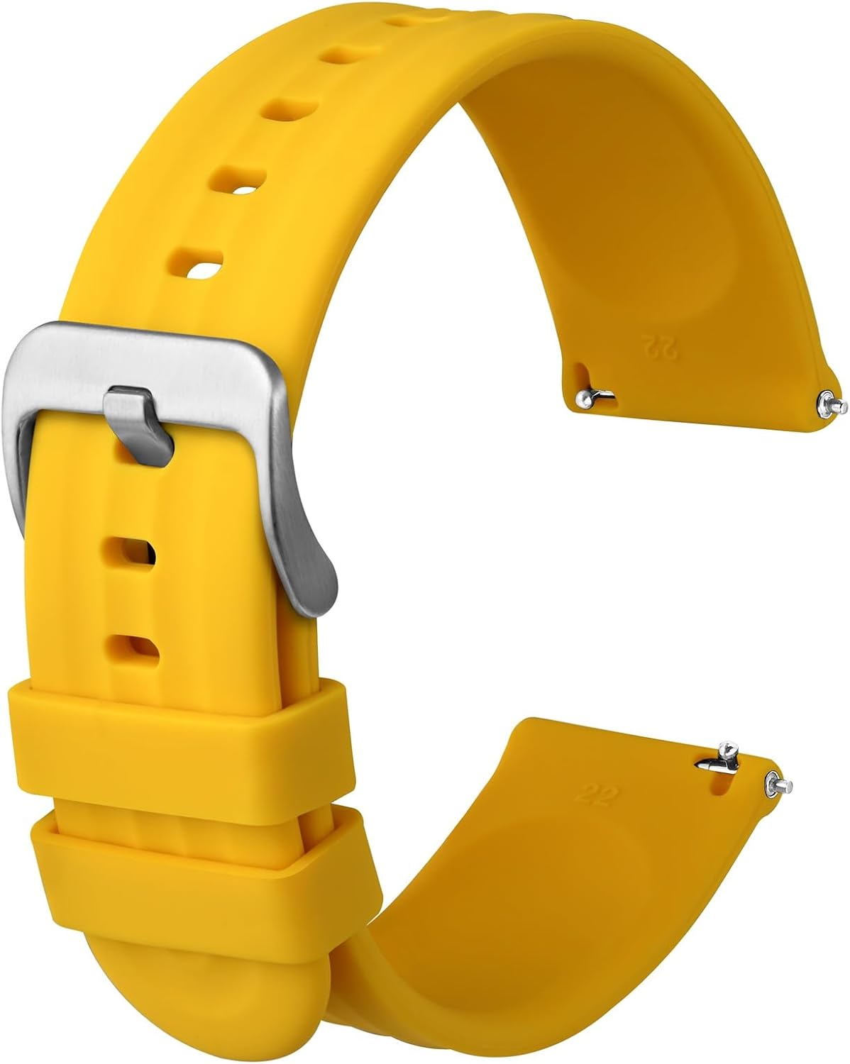 ANBEER Silicone Watch Band 18mm 20mm 22mm 19mm 21mm, Quick Release Rubber Replacement Strap for Men Women - Extra Long
