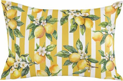Pillowcase 20x26 Inch - Standard Striped Yellow Lemon Soft Brushed Microfiber Pillow Covers with Hidden Zipper Closure Bed Pillow Shams for Bedroom Sofa Car, 1pcs