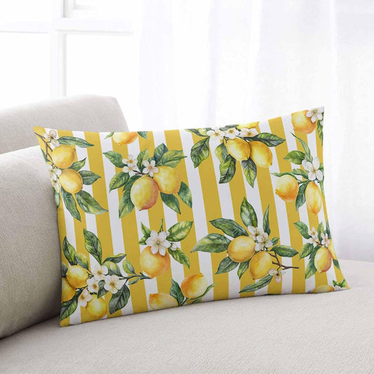 Pillowcase 20x26 Inch - Standard Striped Yellow Lemon Soft Brushed Microfiber Pillow Covers with Hidden Zipper Closure Bed Pillow Shams for Bedroom Sofa Car, 1pcs