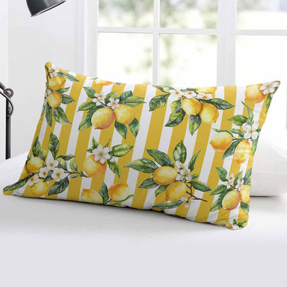 Pillowcase 20x26 Inch - Standard Striped Yellow Lemon Soft Brushed Microfiber Pillow Covers with Hidden Zipper Closure Bed Pillow Shams for Bedroom Sofa Car, 1pcs