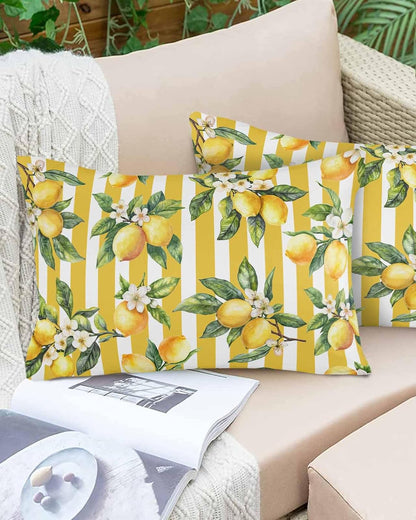 Pillowcase 20x26 Inch - Standard Striped Yellow Lemon Soft Brushed Microfiber Pillow Covers with Hidden Zipper Closure Bed Pillow Shams for Bedroom Sofa Car, 1pcs