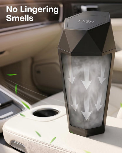 Car Trash Can with Lid, Leakproof, Black, 2 Pack | Car Accessories for Interior, Garbage Can with 30 Attached Trash Bags, Multipurpose Organizer and Storage for Home & Office