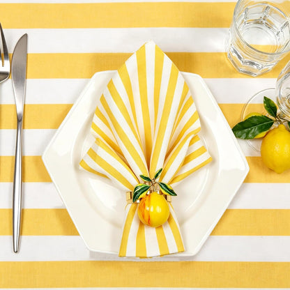 Gold Lemon Napkin Rings Set of 8 Tropical Fruit Napkin Ring Holders for Spring Picnic Garden Party Decor,Coastal Napkin Rings for Beach Wedding Birthday Holiday Family Dining Table Setting