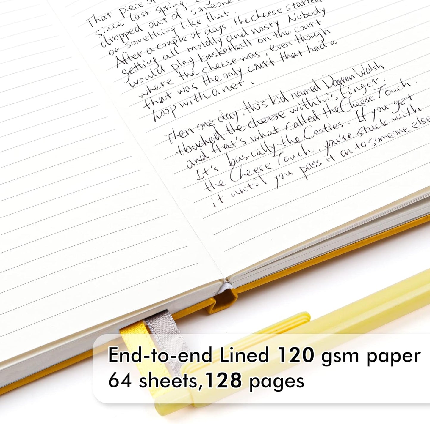 12 Pack Notebooks Journals Bulk with 12 Black Pens, A5 Hardcover Notebook Classic Ruled Journal Set with Pen Holder for School Business Work Travel Writing, 120 GSM, 5.1”x8.3”, Yellow