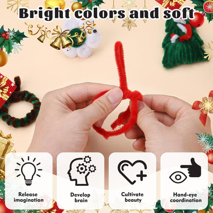 Pipe Cleaners, 200 Pcs Solid Color Chenille Stems Craft Set | Yellow Pipe Cleaners for Crafts, Cleaners Supplies for Flower Making, Chenille Stems Supplies with Eyes for Arts Crafts