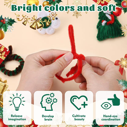 Pipe Cleaners, 200 Pcs Solid Color Chenille Stems Craft Set | Yellow Pipe Cleaners for Crafts, Cleaners Supplies for Flower Making, Chenille Stems Supplies with Eyes for Arts Crafts