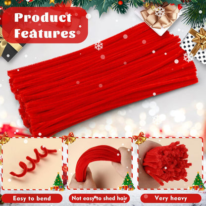 Pipe Cleaners, 200 Pcs Solid Color Chenille Stems Craft Set | Yellow Pipe Cleaners for Crafts, Cleaners Supplies for Flower Making, Chenille Stems Supplies with Eyes for Arts Crafts