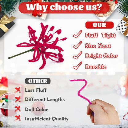 Pipe Cleaners, 200 Pcs Solid Color Chenille Stems Craft Set | Yellow Pipe Cleaners for Crafts, Cleaners Supplies for Flower Making, Chenille Stems Supplies with Eyes for Arts Crafts