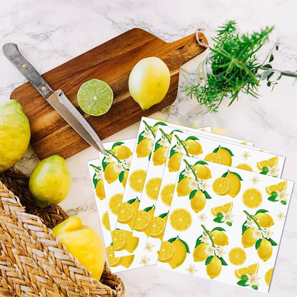 50 Pack Lemon Paper Napkins Yellow Lemons Party Paper Hand Towels Disposable Lemonade Napkins for Lemonade Theme Birthday Party Wedding Shower Supplies Lemon Table Decorations