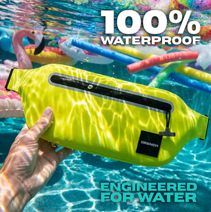 kayaking and paddleboarding gear – Orange + Yellow Waterproof Fanny Pack Bundle, 2 Submersible Phone Pouches + Floating Cases