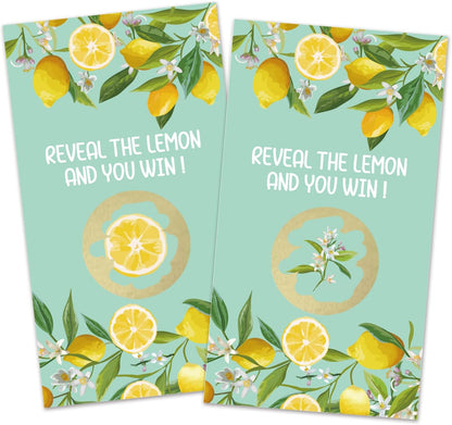 32 Pcs Lemon Theme Scratch Off Cards, Lemon Bridal Shower Scratch Off Tickets, Lottery Prize Raffle Tickets for Wedding Engagement Party, Funny Citrus Fruits Birthday Party Cards Supplies