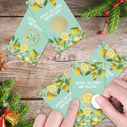 32 Pcs Lemon Theme Scratch Off Cards, Lemon Bridal Shower Scratch Off Tickets, Lottery Prize Raffle Tickets for Wedding Engagement Party, Funny Citrus Fruits Birthday Party Cards Supplies