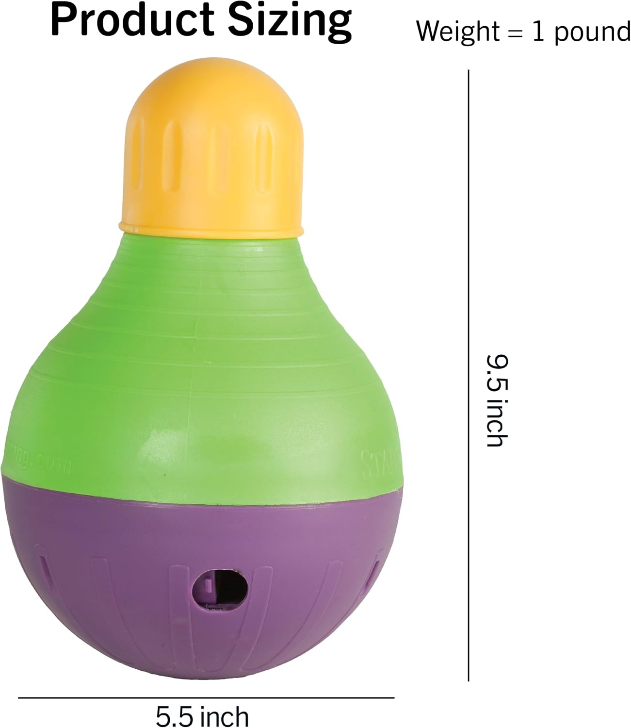 Bob-A-Lot Interactive Dog Pet Toy, Large, Yellow/Green/Purple