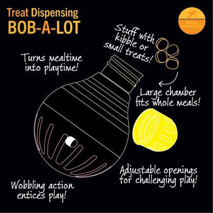 Bob-A-Lot Interactive Dog Pet Toy, Large, Yellow/Green/Purple
