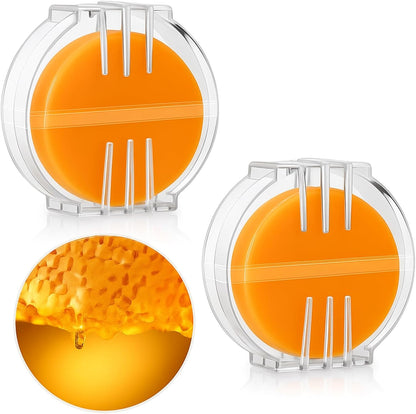 2 Pcs Thread Wax Thread Conditioner Beeswax for Hand Sewing Embroidery Beeswax Floss Conditioner for Quilting Sewing Strengthening Line Embroidery Wax (Deep Yellow,Clear Case)