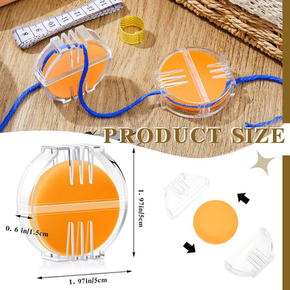 2 Pcs Thread Wax Thread Conditioner Beeswax for Hand Sewing Embroidery Beeswax Floss Conditioner for Quilting Sewing Strengthening Line Embroidery Wax (Deep Yellow,Clear Case)