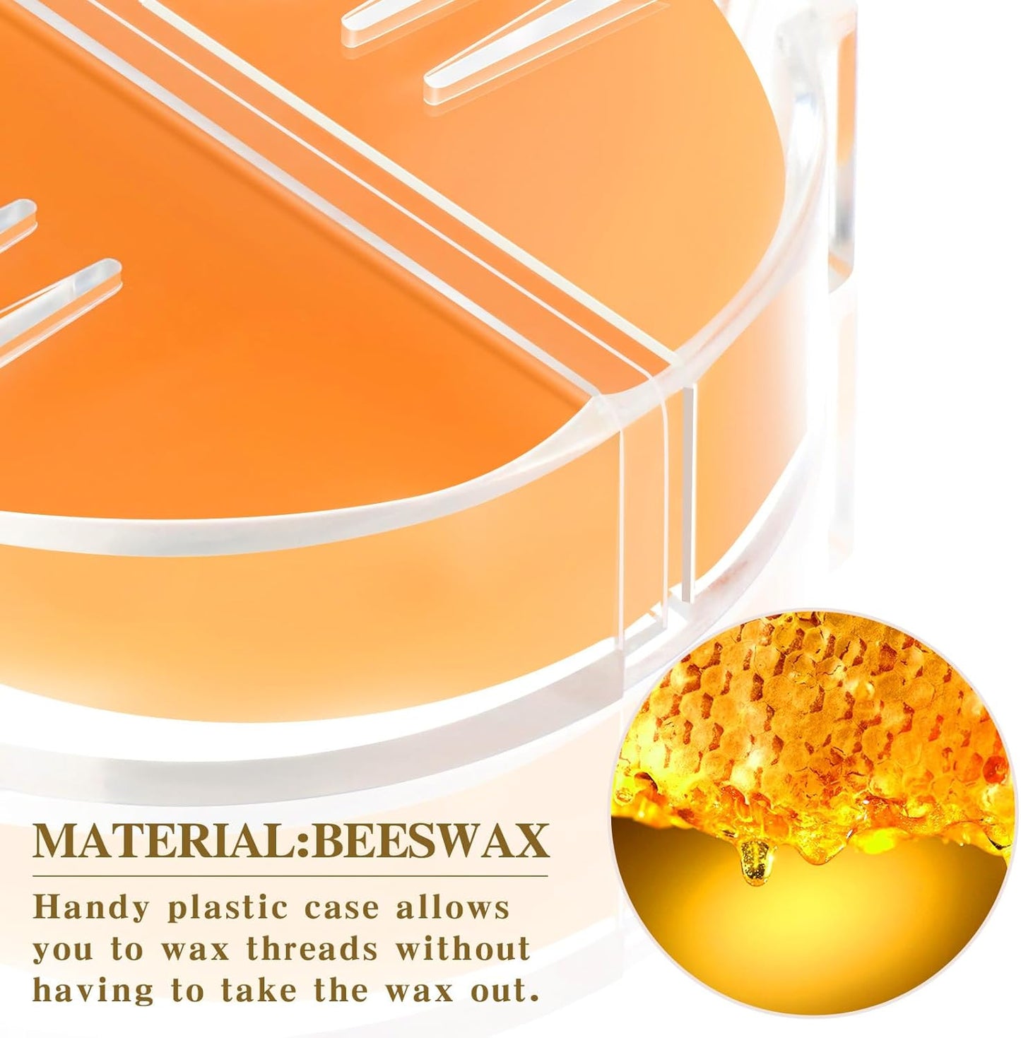 2 Pcs Thread Wax Thread Conditioner Beeswax for Hand Sewing Embroidery Beeswax Floss Conditioner for Quilting Sewing Strengthening Line Embroidery Wax (Deep Yellow,Clear Case)