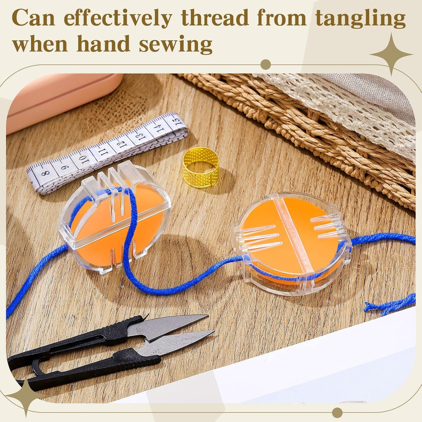 2 Pcs Thread Wax Thread Conditioner Beeswax for Hand Sewing Embroidery Beeswax Floss Conditioner for Quilting Sewing Strengthening Line Embroidery Wax (Deep Yellow,Clear Case)