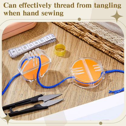 2 Pcs Thread Wax Thread Conditioner Beeswax for Hand Sewing Embroidery Beeswax Floss Conditioner for Quilting Sewing Strengthening Line Embroidery Wax (Deep Yellow,Clear Case)