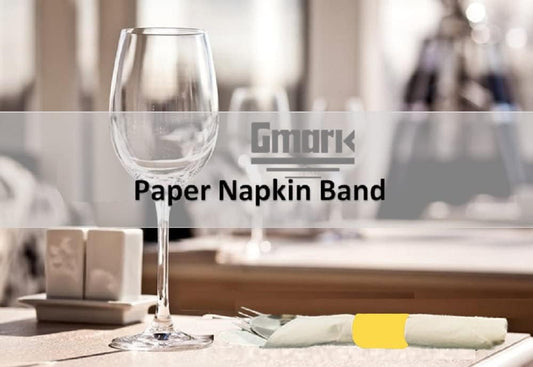 Self-Adhesive Yellow Paper Napkin Bands (500 Count) - 4.25 x 1.5 Inch Professional Napkin Rings - Self-Sealing Disposable Silverware Wrappers for Restaurants & Formal Events GM1108A