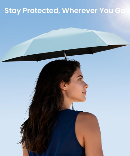 3 Pack Mini Travel Folding Umbrella,UPF 50+ UV Compact Portable Sun | Rainproof & Pocket-Friendly Size, Lightweight to Fit Backpacks, Handbags & Pockets, Perfect for Kids, Women & Men
