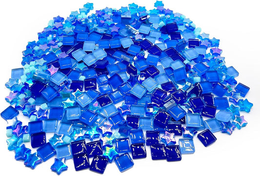 Crystal Mosaic Tiles for Crafts, 350 Pieces Yellow Glass Mosaic Tiles Opaque for DIY Art Projects, Jewelry Making, Home Decoration