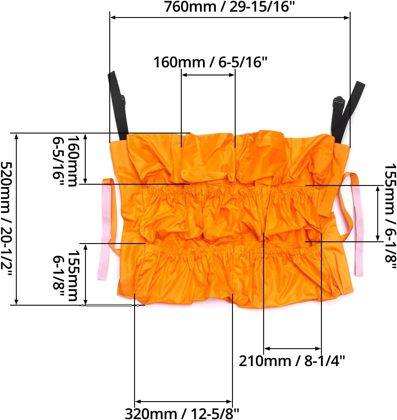 Trash Can Caddy Bag, 2 Pack 10 Pockets Commercial Cleaning Caddy Bag, Fit 32-50 Gallon Can, Round Trash Bag Holder, Garbage Bin Caddy Organizer, Yellow