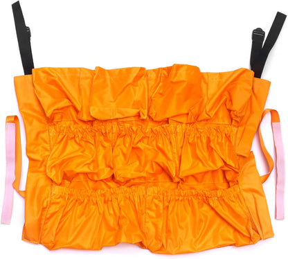 Trash Can Caddy Bag, 2 Pack 10 Pockets Commercial Cleaning Caddy Bag, Fit 32-50 Gallon Can, Round Trash Bag Holder, Garbage Bin Caddy Organizer, Yellow