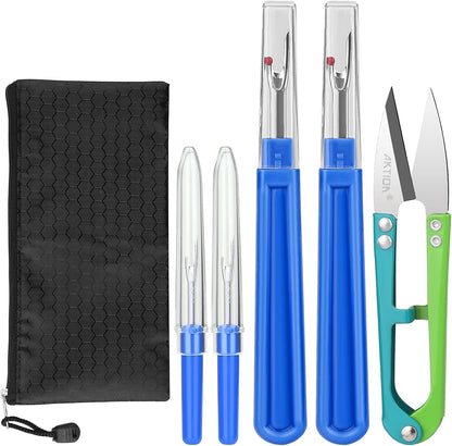 Seam Ripper, Sewing Stitch Ripper and Thread Remover Tool Kit, 2 Big+2 Small Embroidery Cutter and 1 Thread Snip(Yellow)