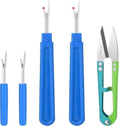 Seam Ripper, Sewing Stitch Ripper and Thread Remover Tool Kit, 2 Big+2 Small Embroidery Cutter and 1 Thread Snip(Yellow)