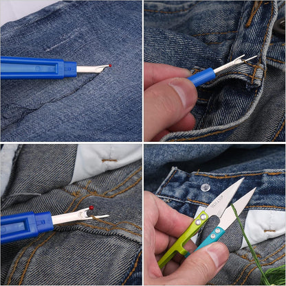 Seam Ripper, Sewing Stitch Ripper and Thread Remover Tool Kit, 2 Big+2 Small Embroidery Cutter and 1 Thread Snip(Yellow)