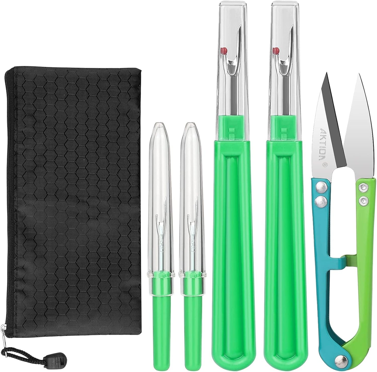 Seam Ripper, Sewing Stitch Ripper and Thread Remover Tool Kit, 2 Big+2 Small Embroidery Cutter and 1 Thread Snip(Yellow)