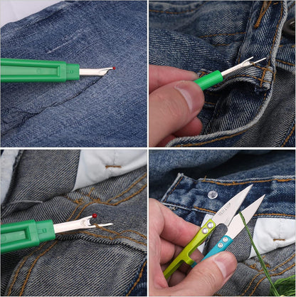 Seam Ripper, Sewing Stitch Ripper and Thread Remover Tool Kit, 2 Big+2 Small Embroidery Cutter and 1 Thread Snip(Yellow)