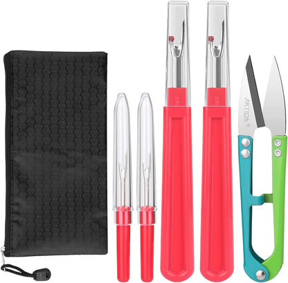 Seam Ripper, Sewing Stitch Ripper and Thread Remover Tool Kit, 2 Big+2 Small Embroidery Cutter and 1 Thread Snip(Yellow)