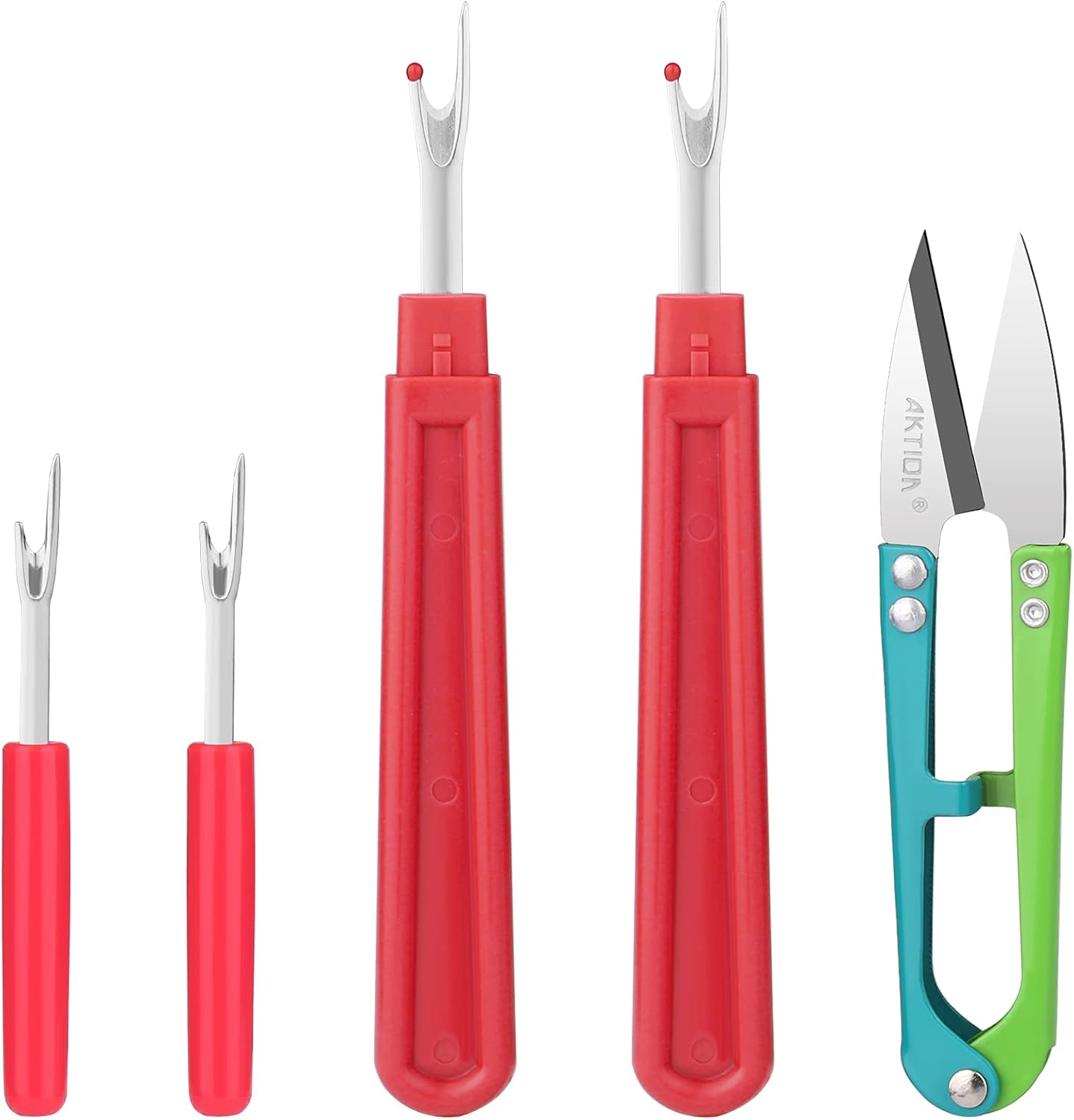 Seam Ripper, Sewing Stitch Ripper and Thread Remover Tool Kit, 2 Big+2 Small Embroidery Cutter and 1 Thread Snip(Yellow)