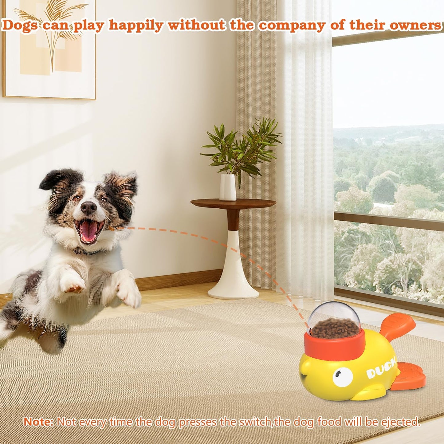 Dog Interactive Treat Dispenser Toy, Food Puzzle Slow Feeder (Yellow)