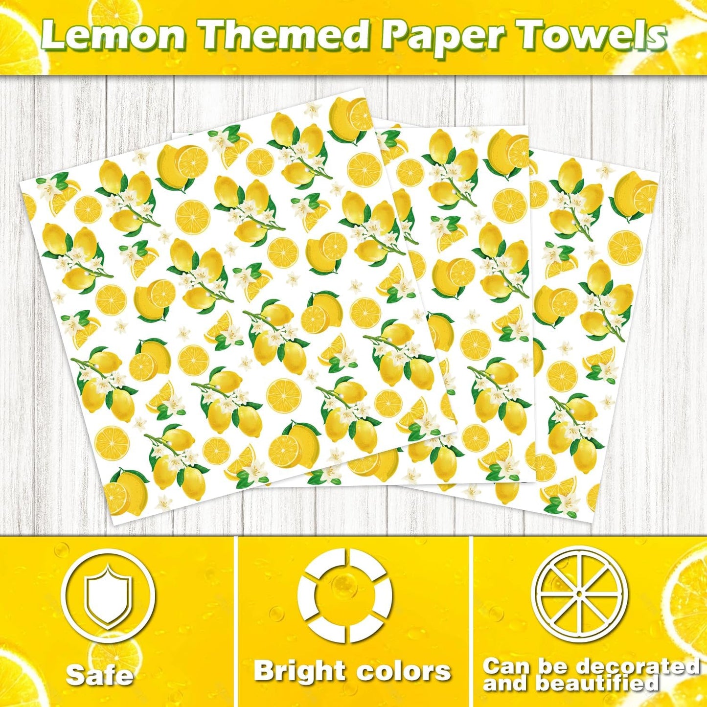 160 Pack Lemon Birthday Decorations Lemonade Theme Party Supplies Yellow Lemons Theme Tableware- Lemon Paper Plate Lemon Napkins for Lemon Theme Birthday Party Wedding Shower Supplies Serves 40