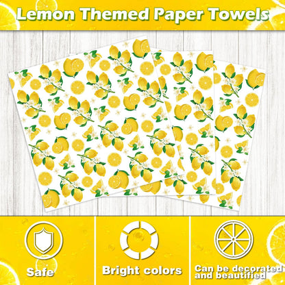 160 Pack Lemon Birthday Decorations Lemonade Theme Party Supplies Yellow Lemons Theme Tableware- Lemon Paper Plate Lemon Napkins for Lemon Theme Birthday Party Wedding Shower Supplies Serves 40