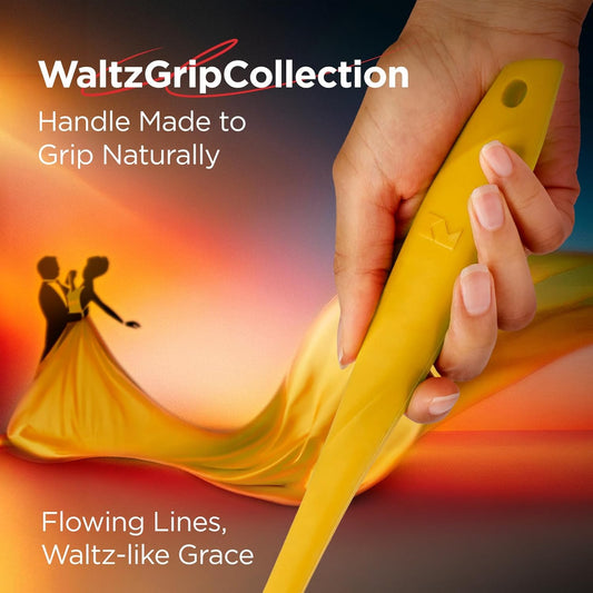 WaltzGrip Platinum Silicone Jar & Can Spatula Set, Yellow | Heat-Resistant, Dishwasher Safe, Ergonomic Grip, Perfect for Mixing and Scraping, Nonstick Cookware
