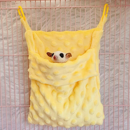 Sugar Glider Bonding Pouch Carrier Bag Sling Sleep Bag with Adjustable Strap for Gliders Ferret Rat Hedgehog Hamster Small Pets (Yellow)