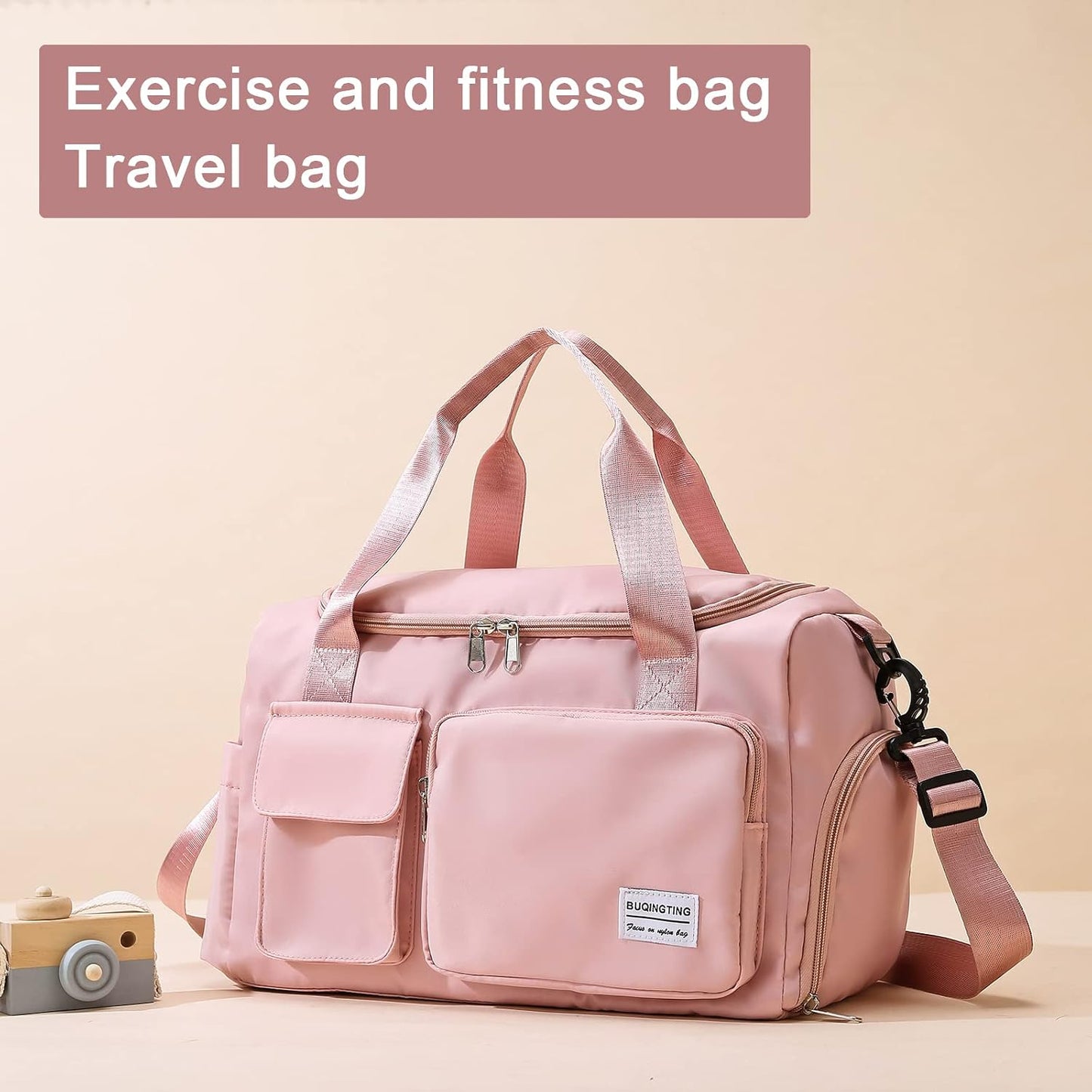 Small Gym Bag for Women, Travel Duffle Bag Carry On Weekender Bag with Shoe Compartment - Colors A