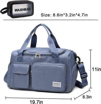 Small Gym Bag for Women, Travel Duffle Bag Carry On Weekender Bag with Shoe Compartment - Colors A