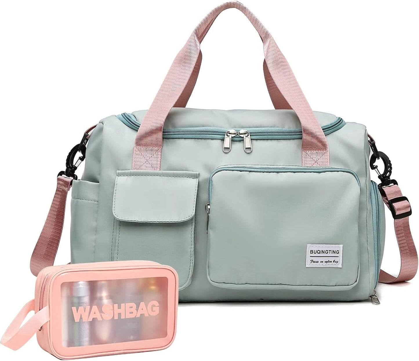 Small Gym Bag for Women, Travel Duffle Bag Carry On Weekender Bag with Shoe Compartment - Colors A