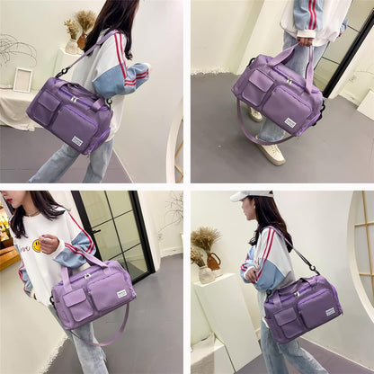 Small Gym Bag for Women, Travel Duffle Bag Carry On Weekender Bag with Shoe Compartment - Colors A